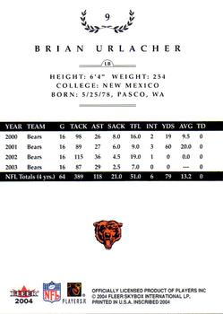 2004 Fleer Inscribed #9 Brian Urlacher Back