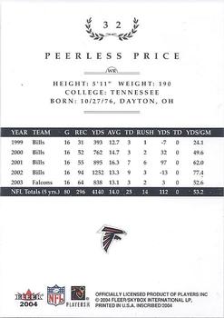 2004 Fleer Inscribed #32 Peerless Price Back