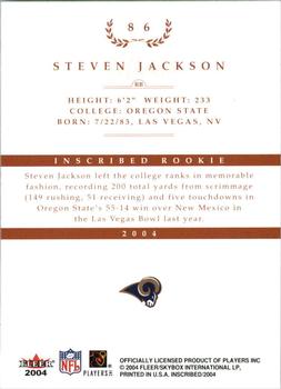2004 Fleer Inscribed #86 Steven Jackson Back