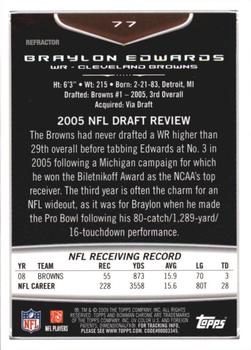 2009 Bowman Chrome - Refractors #77 Braylon Edwards Back