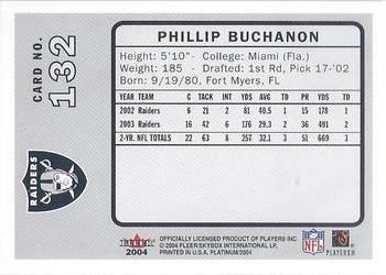 2004 Fleer Platinum #132 Phillip Buchanon Back