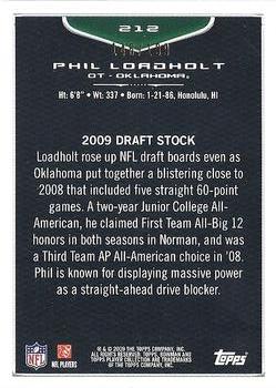 2009 Bowman Draft Picks - Blue #212 Phil Loadholt Back