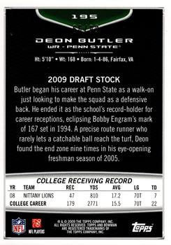 2009 Bowman Draft Picks - Bronze #195 Deon Butler Back