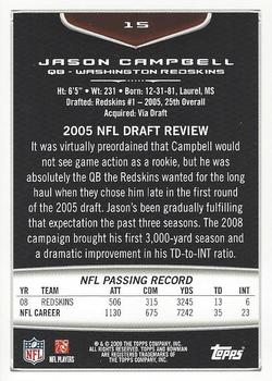 2009 Bowman Draft Picks - Red #15 Jason Campbell Back