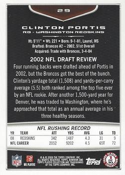 2009 Bowman Draft Picks - Red #29 Clinton Portis Back