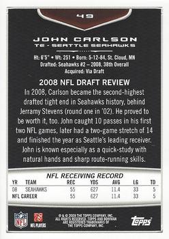 2009 Bowman Draft Picks - Red #49 John Carlson Back