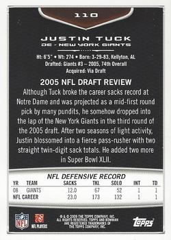 2009 Bowman Draft Picks - Red #110 Justin Tuck Back