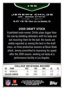 2009 Bowman Draft Picks - Red #155 Jeremy Childs Back