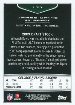2009 Bowman Draft Picks - Red #171 James Davis Back