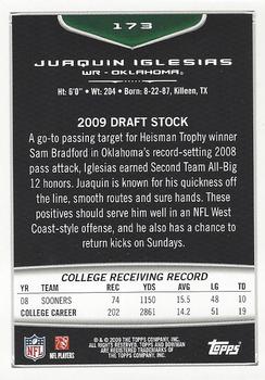 2009 Bowman Draft Picks - Red #173 Juaquin Iglesias Back