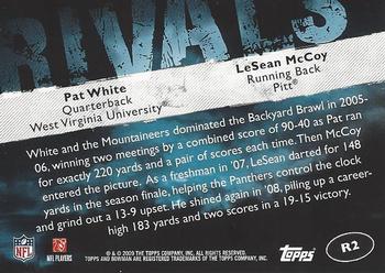 2009 Bowman Draft Picks - Rivals #R2 Pat White / LeSean McCoy Back