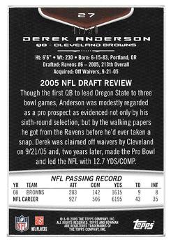 2009 Bowman Draft Picks - Silver #27 Derek Anderson Back
