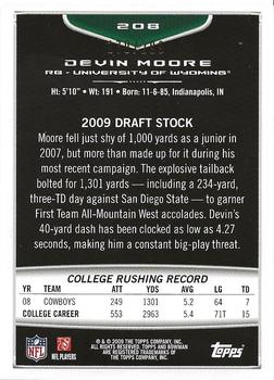 2009 Bowman Draft Picks - White #208 Devin Moore Back