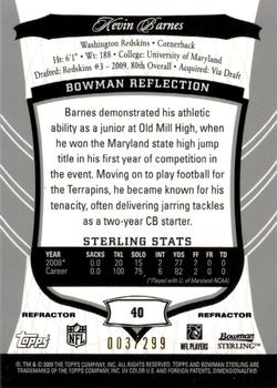 2009 Bowman Sterling - Refractors #40 Kevin Barnes Back