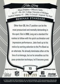 2009 Bowman Sterling - Refractors #72 Jake Long Back