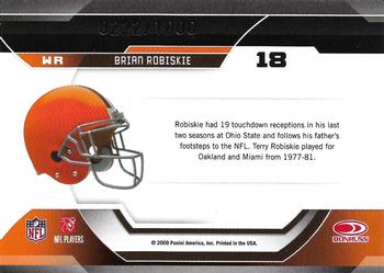2009 Donruss Certified - Certified Potential #18 Brian Robiskie Back
