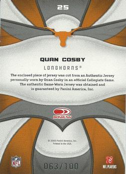 2009 Donruss Certified - Fabric of the Game College #25 Quan Cosby Back
