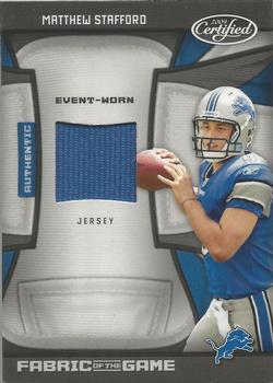 2009 Donruss Certified - Rookie Fabric of the Game #27 Matthew Stafford Front