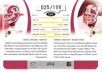 2004 Playoff Prime Signatures #124 Sean Taylor / Chris Cooley Back