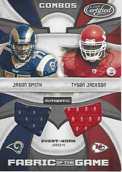 2009 Donruss Certified - Rookie Fabric of the Game Combos #3 Jason Smith / Tyson Jackson Front