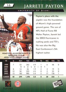 2004 Press Pass #16 Jarrett Payton Back