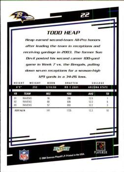 2004 Score #22 Todd Heap Back