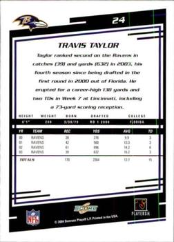 2004 Score #24 Travis Taylor Back