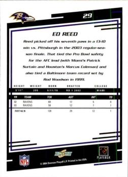 2004 Score #29 Ed Reed Back