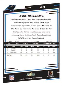 2004 Score #40 Jake Delhomme Back