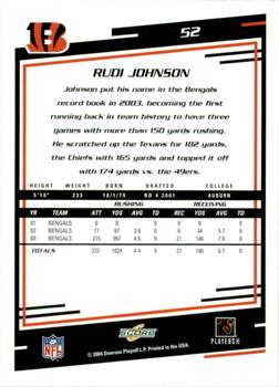2004 Score #52 Rudi Johnson Back