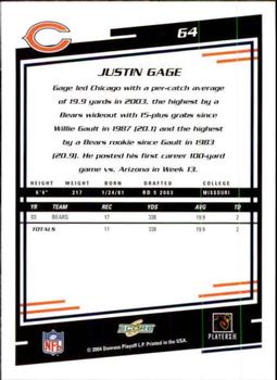 2004 Score #64 Justin Gage Back