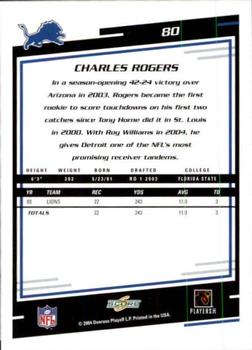2004 Score #80 Charles Rogers Back