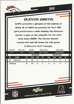 2004 Score #89 Quentin Griffin Back