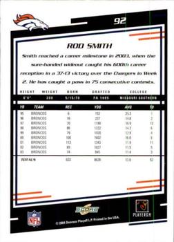 2004 Score #92 Rod Smith Back