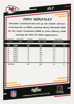 2004 Score #157 Tony Gonzalez Back