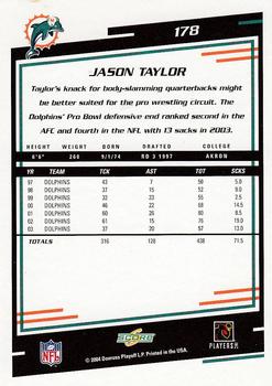 2004 Score #178 Jason Taylor Back