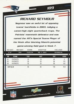 2004 Score #189 Richard Seymour Back