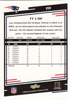 2004 Score #191 Ty Law Back