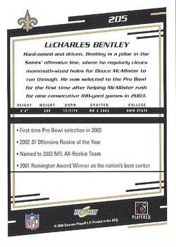 2004 Score #205 LeCharles Bentley Back