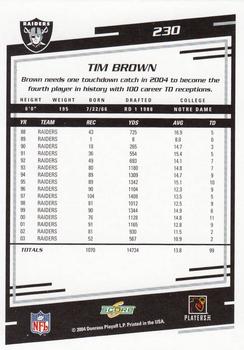 2004 Score #230 Tim Brown Back