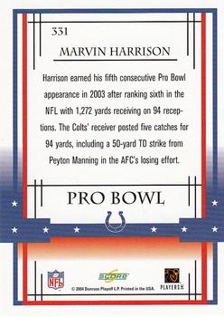 2004 Score #331 Marvin Harrison Back