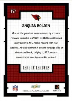 2004 Score #357 Anquan Boldin Back