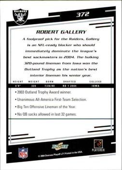 2004 Score #372 Robert Gallery Back