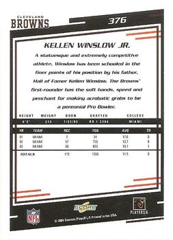 2004 Score #376 Kellen Winslow Jr. Back