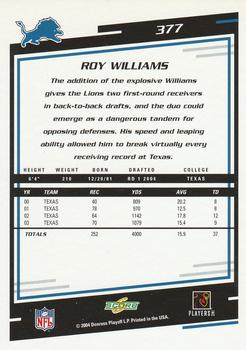 2004 Score #377 Roy Williams Back