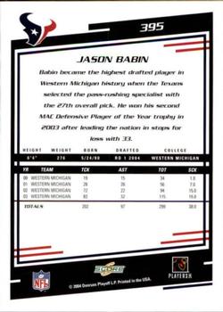 2004 Score #395 Jason Babin Back