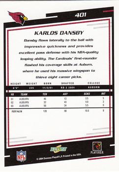 2004 Score #401 Karlos Dansby Back