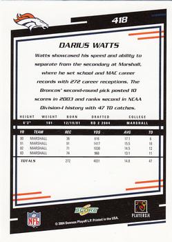 2004 Score #418 Darius Watts Back