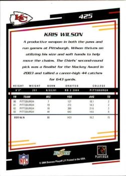 2004 Score #425 Kris Wilson Back