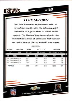 2004 Score #439 Luke McCown Back